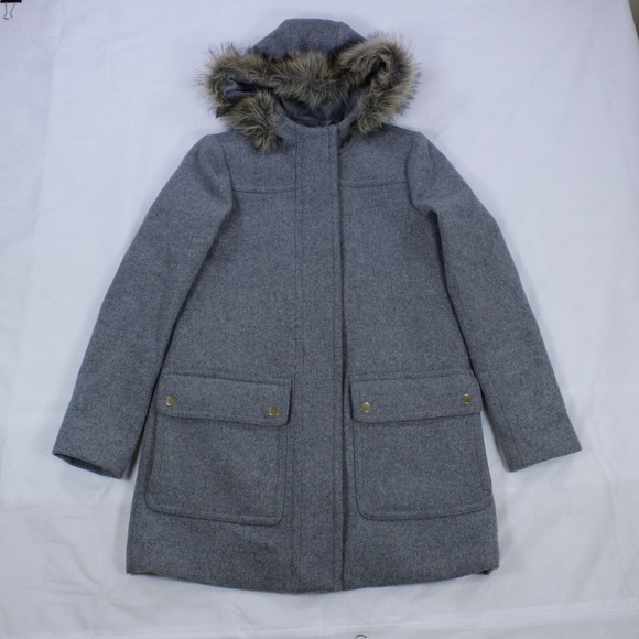 J. Crew Jackets & Blazers - J. Crew Vail Parka Coat – Heather Gray with Faux Fur Hood